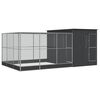 vidaXL Voli&egrave;re avec extension argent&eacute; 497x303x216 cm acier