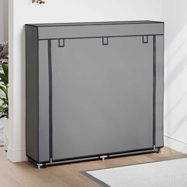 vidaXL Armoire &agrave; chaussures avec housse Gris 115x28x110 cm Tissu