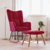 vidaXL Chaise &agrave; bascule avec repose-pied Rouge bordeaux Velours