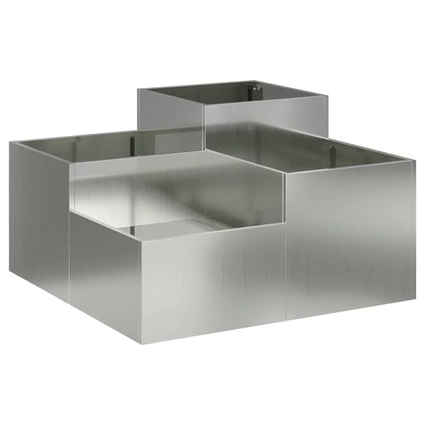 vidaXL Cache-pot de jardin Argent 100 x 100 x 48 cm Acier galvanisé