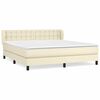 vidaXL Sommier &agrave; lattes de lit avec matelas Cr&egrave;me 160x200cm Similicuir