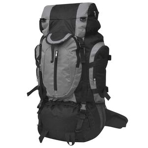 vidaXL Sac &agrave; dos de randonn&eacute;e XXL 75 L noir et gris