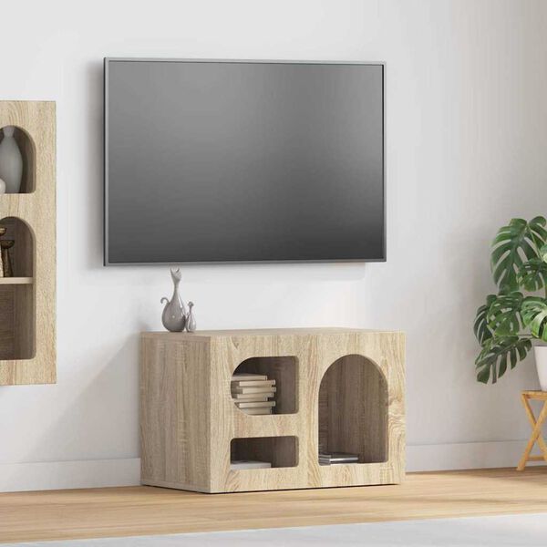 vidaXL Meuble TV Ch&ecirc;ne Sonoma 60 x 35 x 40 cm Bois d'ing&eacute;nierie