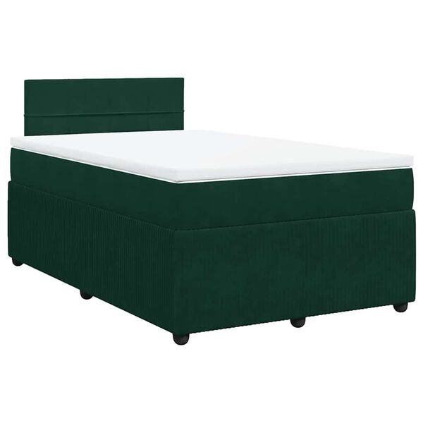 vidaXL Sommier &agrave; lattes de lit avec matelas vert fonc&eacute; 120x190 cm