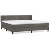vidaXL Sommier &agrave; lattes de lit et matelas Gris fonc&eacute; 200x200cm Velours
