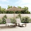 vidaXL Parasol de jardin avec m&acirc;t en bois taupe 198x198x231 cm