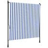 vidaXL Store roulant d'ext&eacute;rieur bleu et blanc 200x270 cm tissu acier
