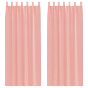 vidaXL Rideaux en voile avec passe-tringles 2 pcs rose