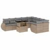 vidaXL Salon de jardin avec coussins 10 pcs beige r&eacute;sine tress&eacute;e