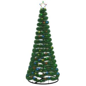 vidaXL Sapin de No&euml;l brillant avec LED et socle EKENAS 180 cm 220 LED