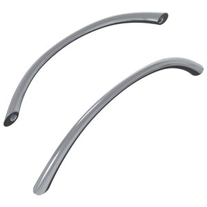 vidaXL Poign&eacute;e 2 pcs Argent&eacute; 107 x 3.6 x 23 mm Acier inoxydable