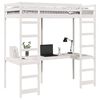 vidaXL Cadre de lit mezzanine Blanc 75 x 190 cm Pin massif