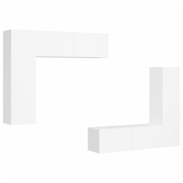 vidaXL Ensemble de meubles TV 4 pcs Blanc Bois d'ing&eacute;nierie