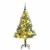 vidaXL Sapin de Noël artificiel 150 LED&boules&neige floquée 120 cm