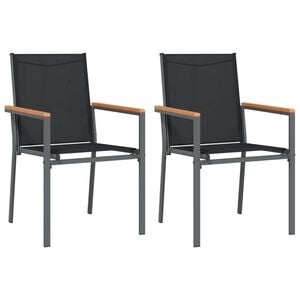 vidaXL Chaises de jardin lot de 2 noir 55x61,5x90cm textil&egrave;ne et acier