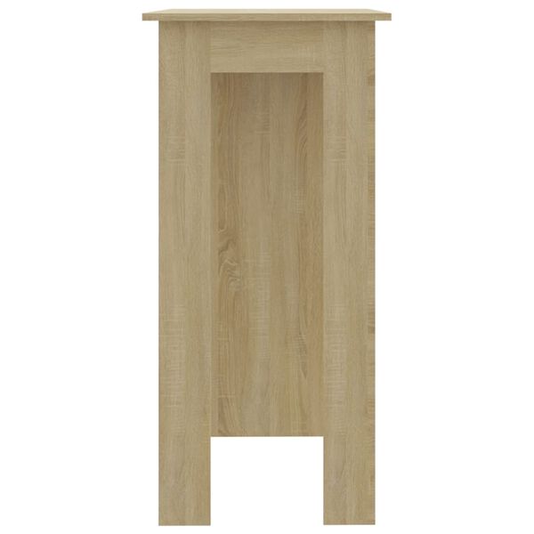 vidaXL Table de bar avec étagère Chêne sonoma Bois d'ingénierie
