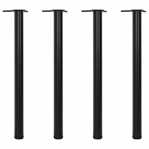 vidaXL 4 pieds de table r&eacute;glables en hauteur 870 mm Noir