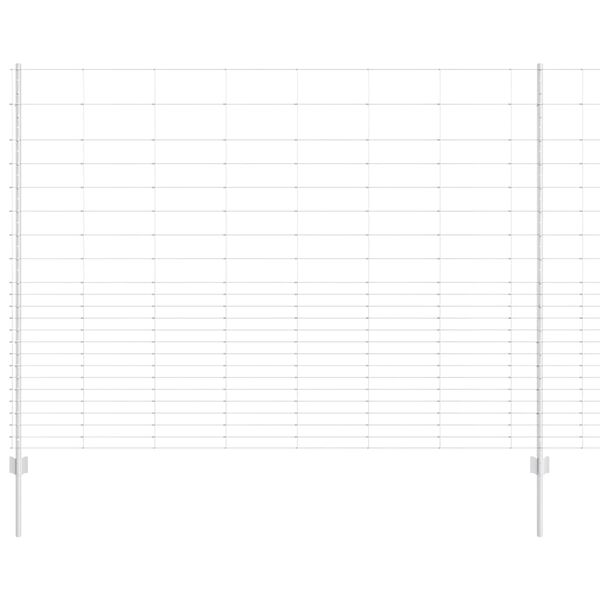vidaXL Cl&ocirc;ture avec poteau Argent&eacute; 1,6 x 25 m Acier