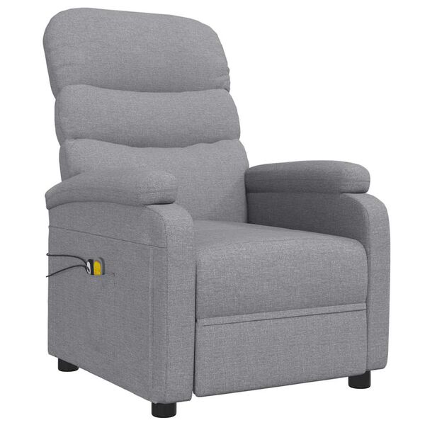 vidaXL Fauteuil &eacute;lectrique de massage Gris clair Tissu