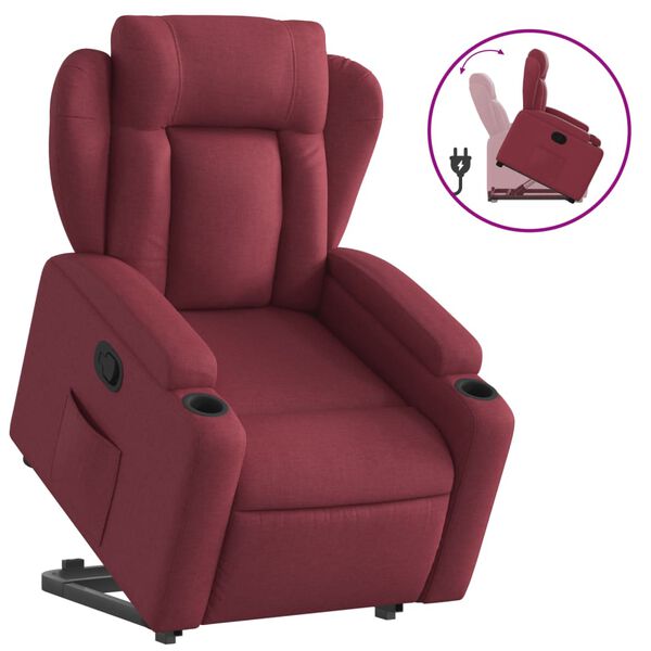 vidaXL Fauteuil inclinable rouge bordeaux tissu