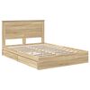 vidaXL Lit de Rangement Ch&ecirc;ne Sonoma 140 x 190 cm Bois d'ing&eacute;nierie