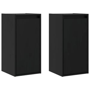vidaXL Armoires murales 2 pcs Noir 30x30x60 cm Bois de pin massif