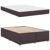 vidaXL Cadre de lit avec matelas Marron fonc&eacute; 140 x 200 cm tissu