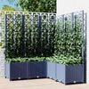 vidaXL Jardini&egrave;re avec treillis bleu gris 120x120x136 cm PP