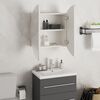 vidaXL Armoire de salle de bain miroir rond et LED Blanc 47x47x17,5 cm