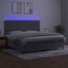 vidaXL Sommier &agrave; lattes de lit avec matelas LED Gris clair 200x200 cm