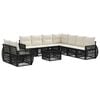 vidaXL Ensemble de canap&eacute; de jardin 10 pcs Noir et blanc cr&egrave;me