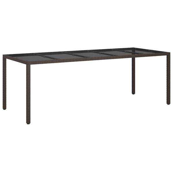 vidaXL Table de jardin pour repas Marron 250 x 100 x 75 cm polyrotin