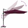 vidaXL Parasol Rouge bordeaux 286 x 285 x 270 cm Aluminium