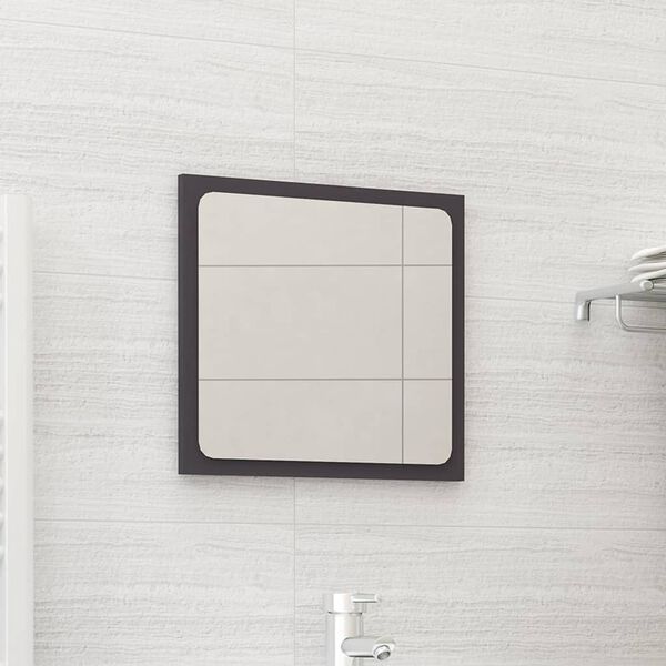 vidaXL Miroir de salle de bain Gris 40x1,5x37 cm Aggloméré