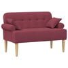 vidaXL Canap&eacute; love seat avec capitonnage en boutons Bordeaux Tissu