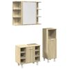 vidaXL Ensemble de meubles de salle de bain 3 pcs ch&ecirc;ne sonoma