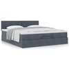 VidaXL Cadre de lit ottoman avec matelas gris fonc&eacute; 160x200 cm velours