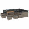 vidaXL Ensemble de canap&eacute; de jardin avec coussin 13 pcs Gris polyrotin