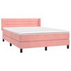 vidaXL Sommier &agrave; lattes de lit avec matelas Rose 140x190 cm Velours