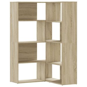 vidaXL Biblioth&egrave;que d'angle &agrave; 4 niveaux ch&ecirc;ne sonoma bois d'ing&eacute;nierie