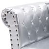 vidaXL Chaise longue Argent&eacute; Similicuir