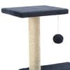 vidaXL Arbre à chat avec griffoirs en sisal 65 cm Bleu foncé