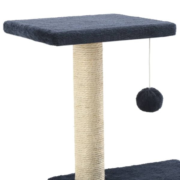 vidaXL Arbre à chat avec griffoirs en sisal 65 cm Bleu foncé