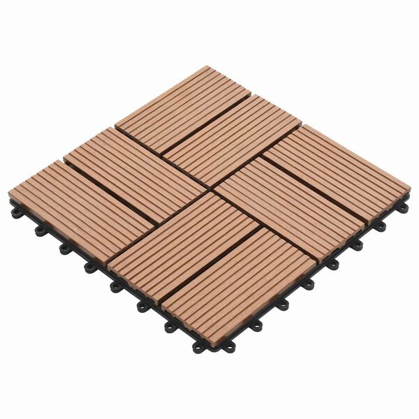 vidaXL Carreau de terrasse 11 pcs Marron 30 x 30 cm WPC