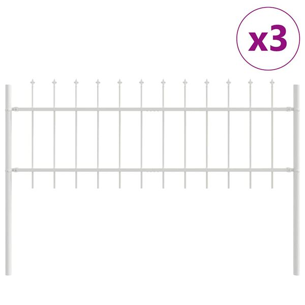 vidaXL Cl&ocirc;ture de jardin 3 pcs Blanc 5,1 x 0,6 m