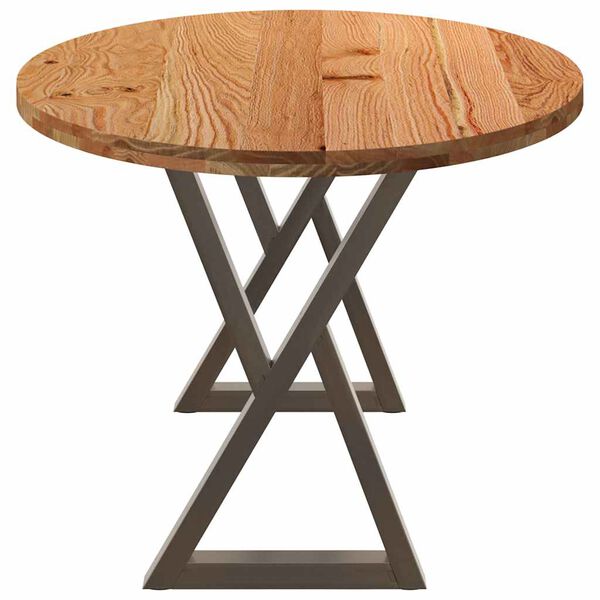 vidaXL Table à manger marron clair bois de chêne massif ovale