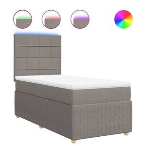 vidaXL Sommier &agrave; lattes de lit avec matelas Taupe 80x200 cm Tissu