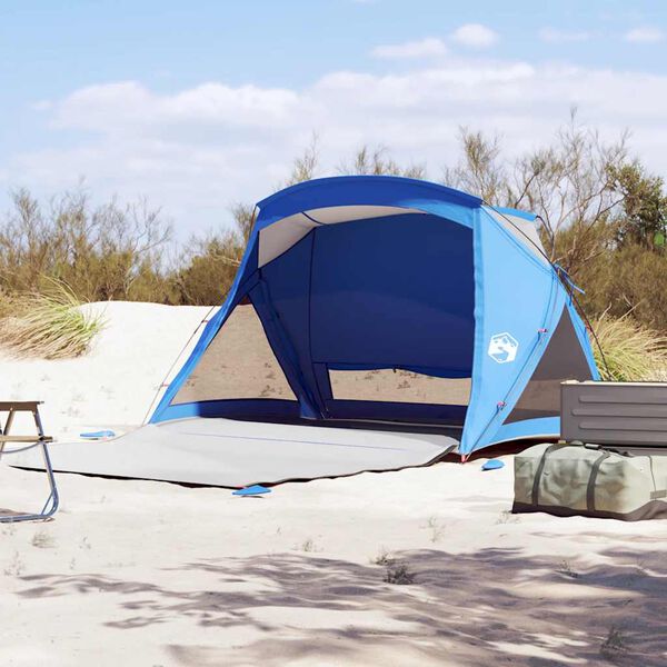 vidaXL Tente de plage 2 personnes bleu azur&eacute; imperm&eacute;able