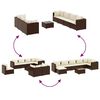 vidaXL Salon de jardin avec coussins 8 pcs marron résine tressée