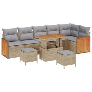 vidaXL Ensemble de canap&eacute; de jardin 9 pc 9-Nombre de places